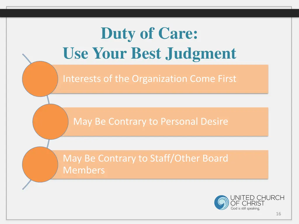 duty of care use your best judgment