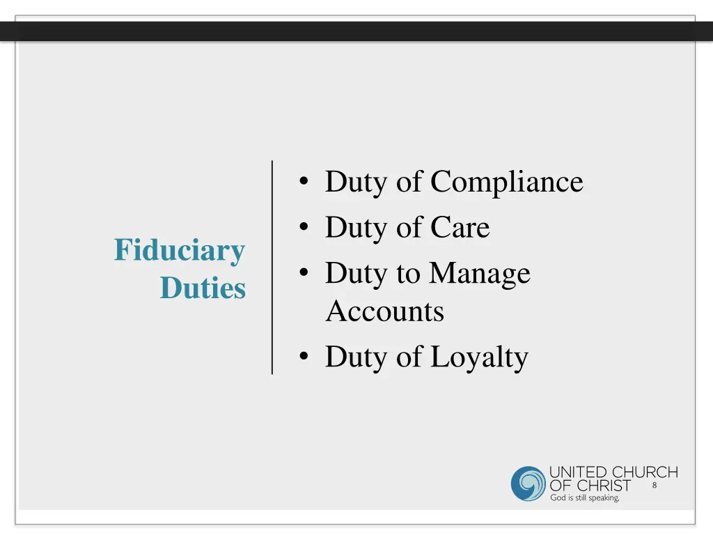 duty of compliance duty of care duty to manage