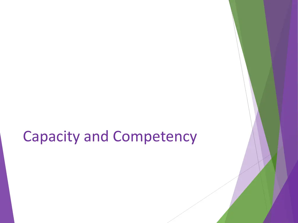 capacity and competency