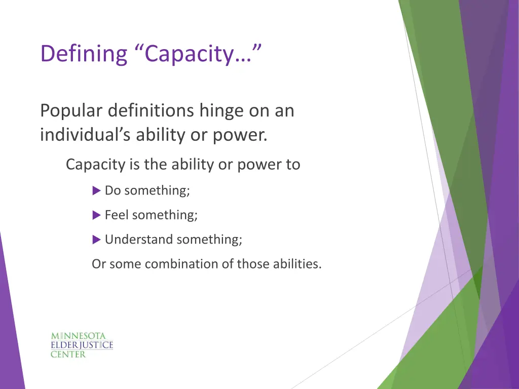 defining capacity