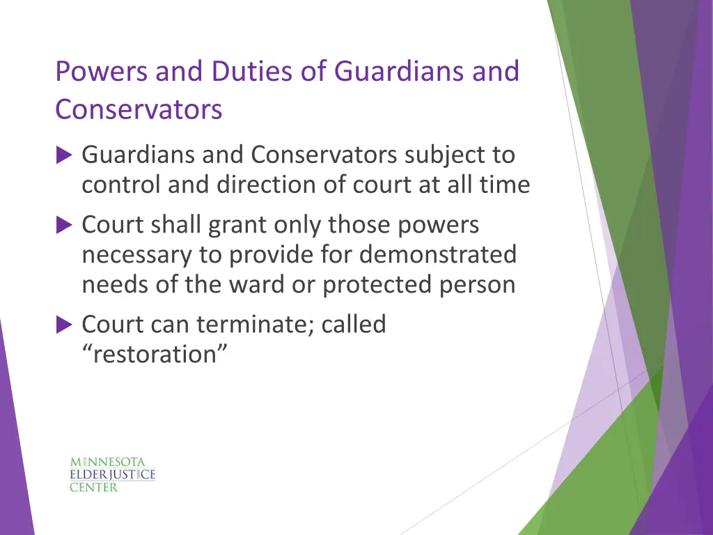 powers and duties of guardians and conservators