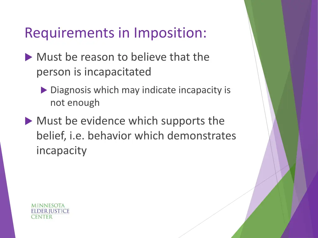 requirements in imposition