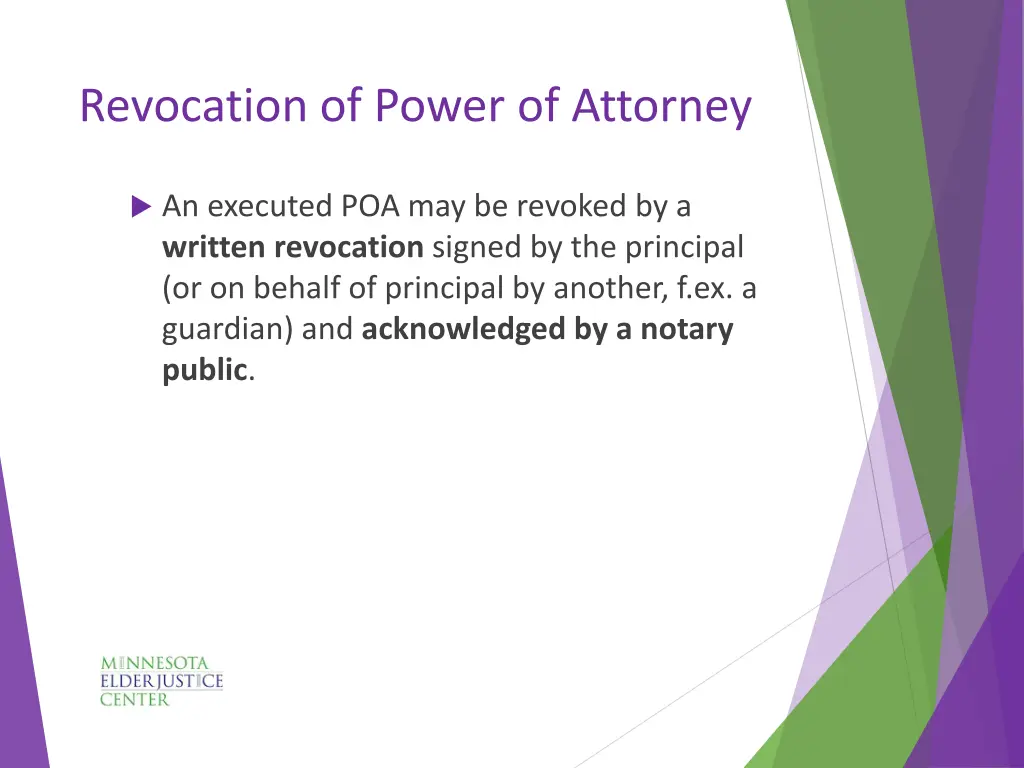 revocation of power of attorney