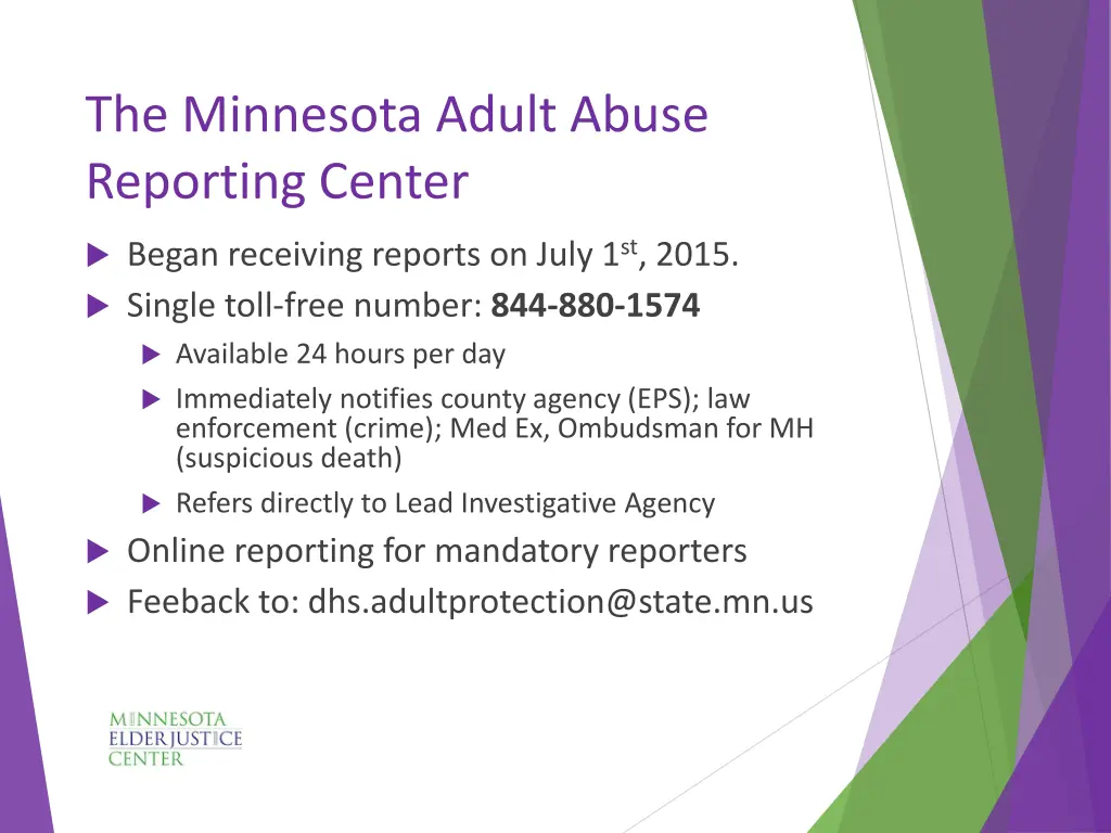 the minnesota adult abuse reporting center