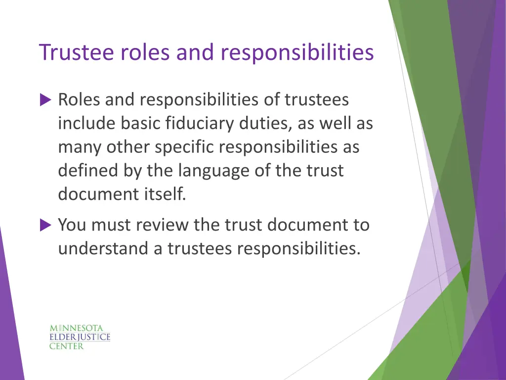 trustee roles and responsibilities