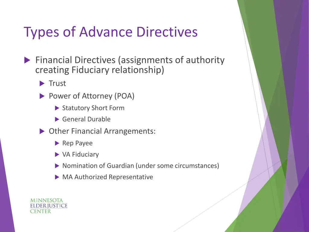 types of advance directives