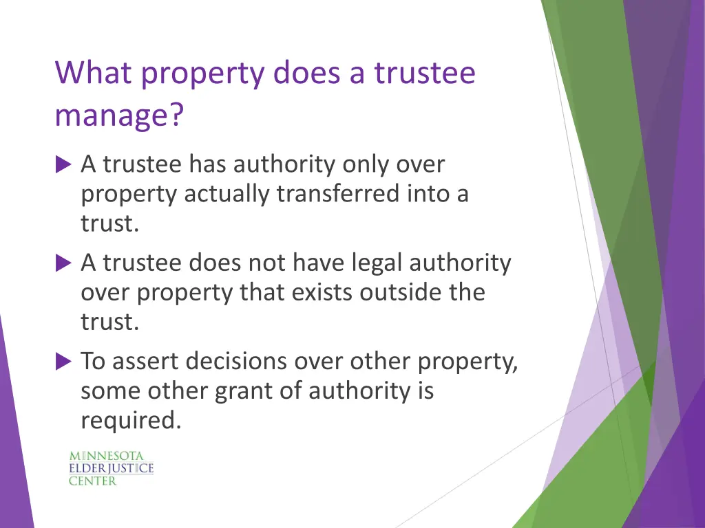 what property does a trustee manage