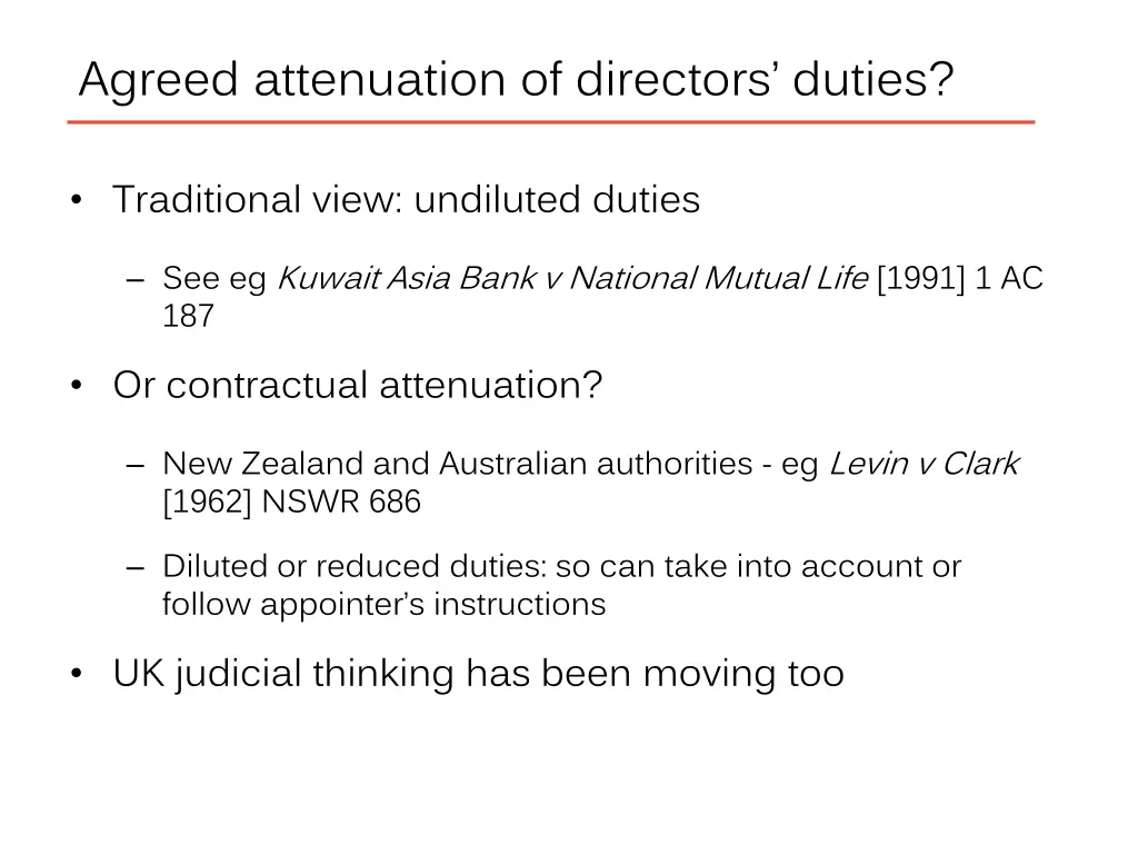 agreed attenuation of directors duties