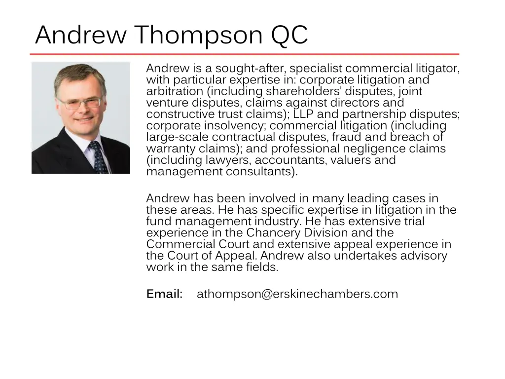 andrew thompson qc andrew is a sought after