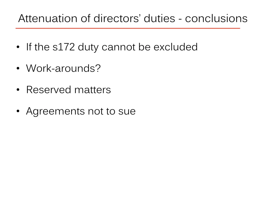 attenuation of directors duties conclusions