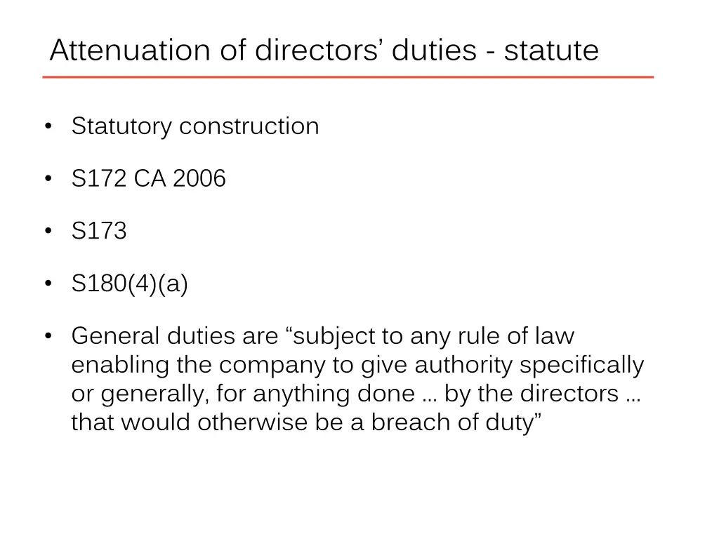 attenuation of directors duties statute