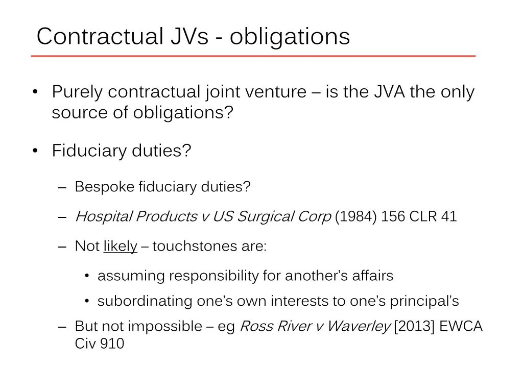 contractual jvs obligations