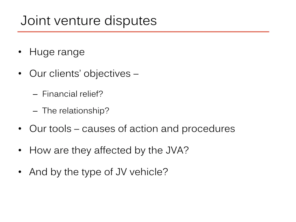 joint venture disputes