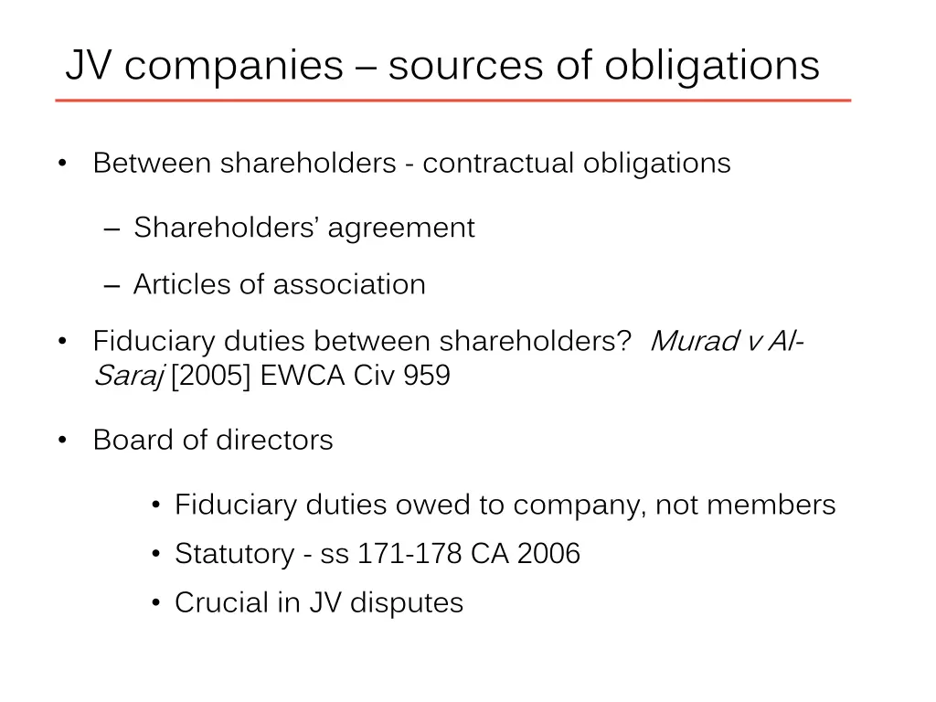 jv companies sources of obligations