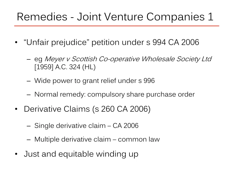 remedies joint venture companies 1