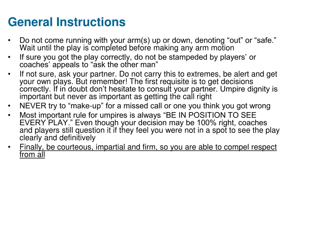 general instructions