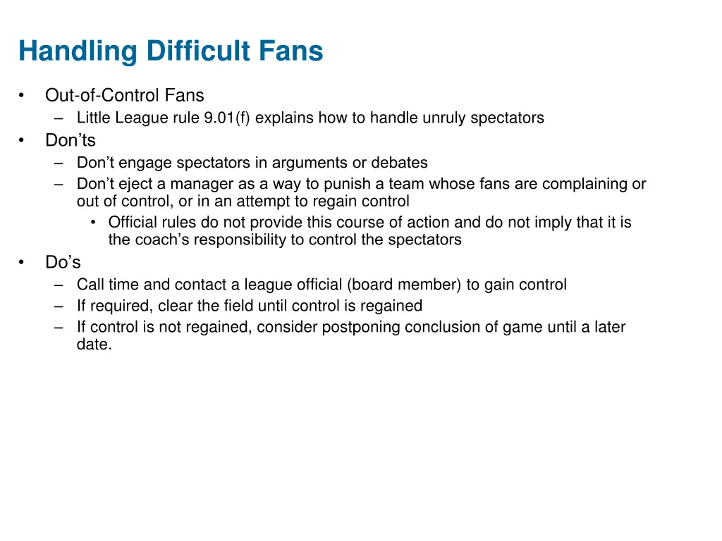 handling difficult fans