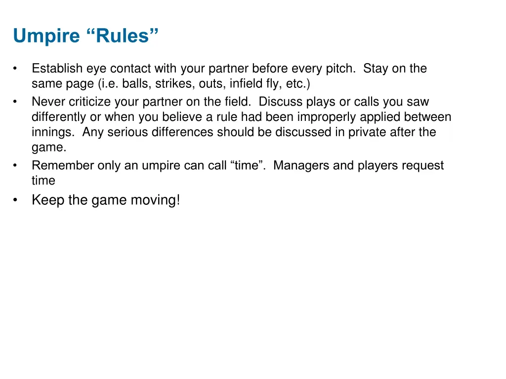 umpire rules