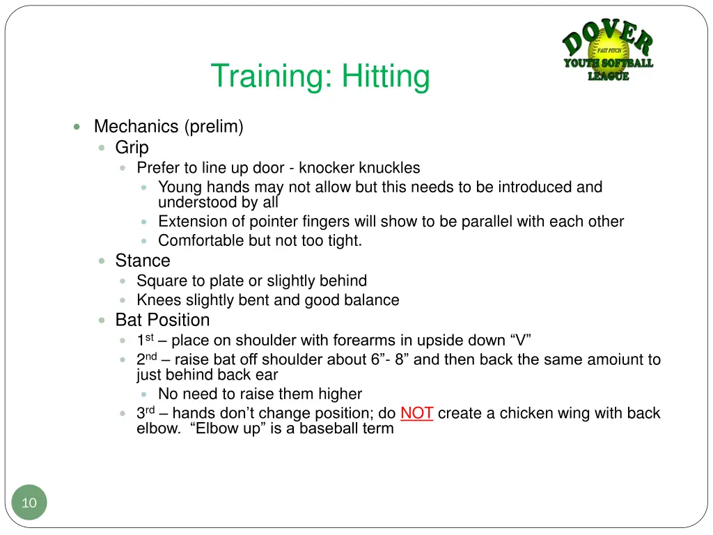 training hitting