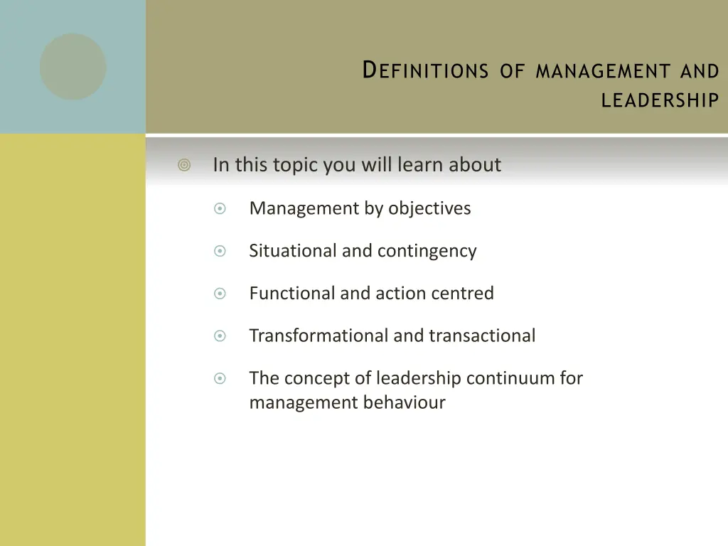 d efinitions of management and