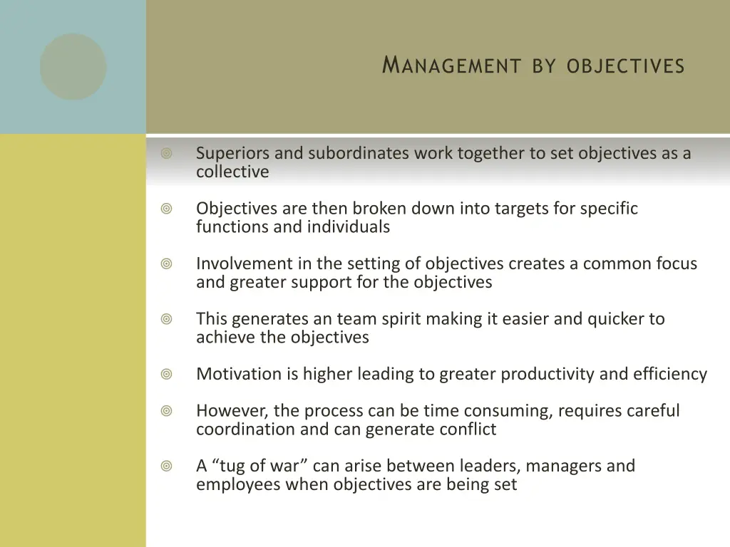 m anagement by objectives