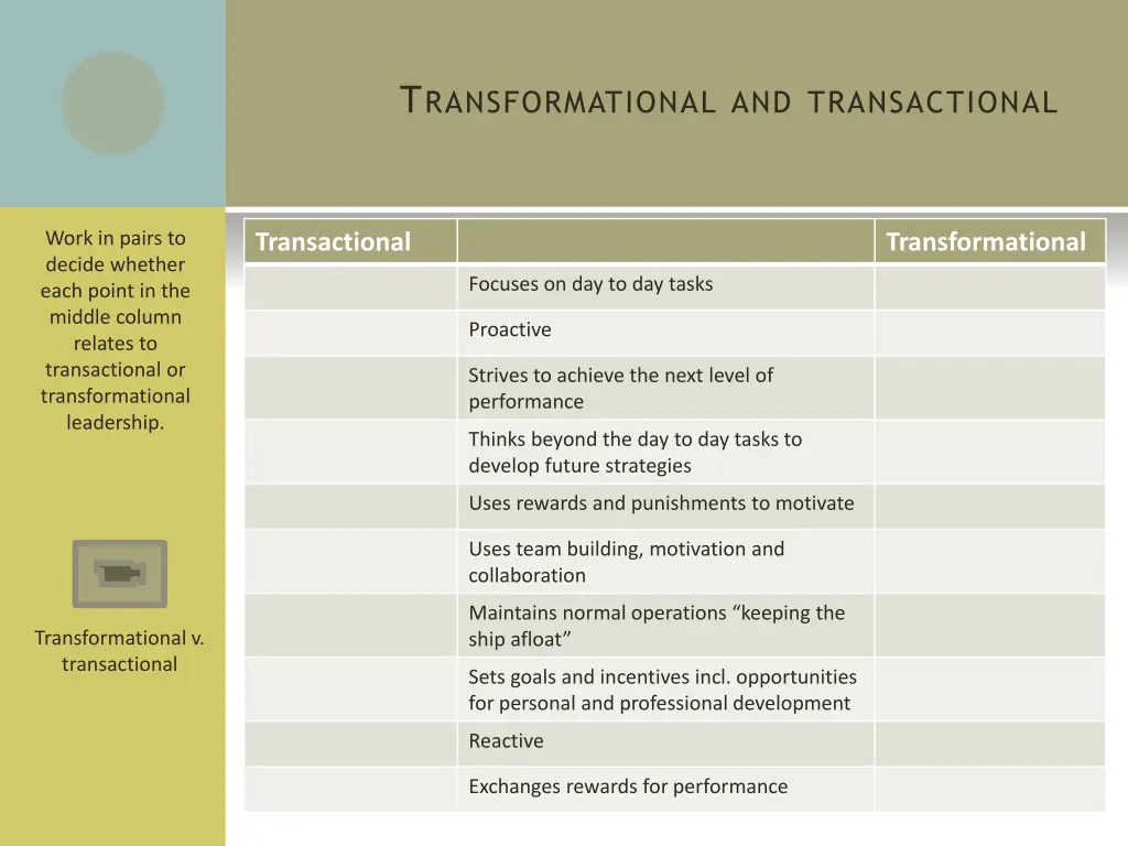 t ransformational and transactional