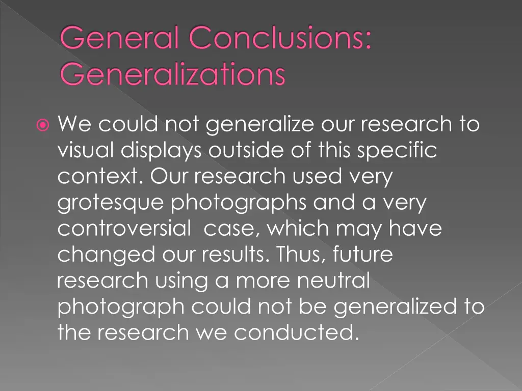 general conclusions generalizations