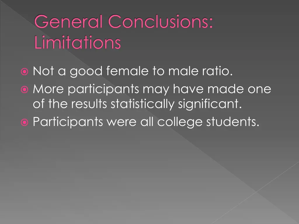 general conclusions limitations