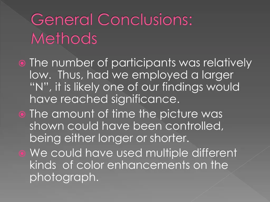 general conclusions methods