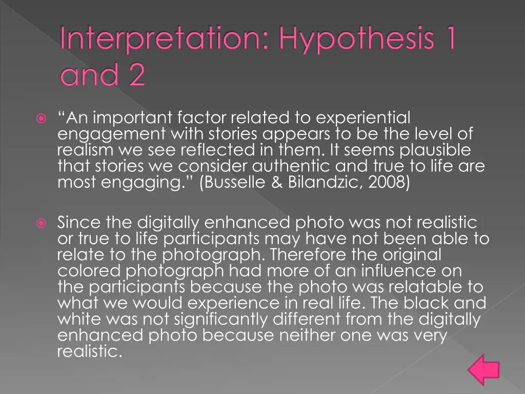 interpretation hypothesis 1 and 2