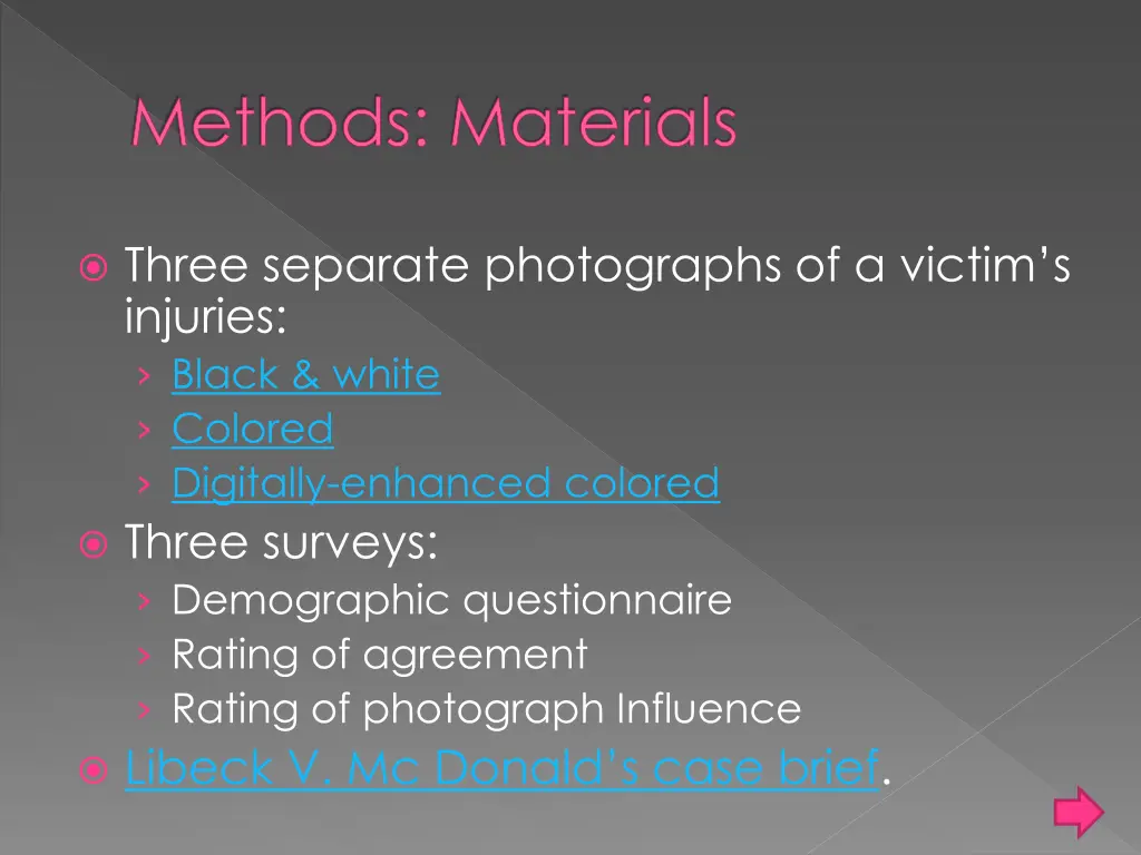 methods materials