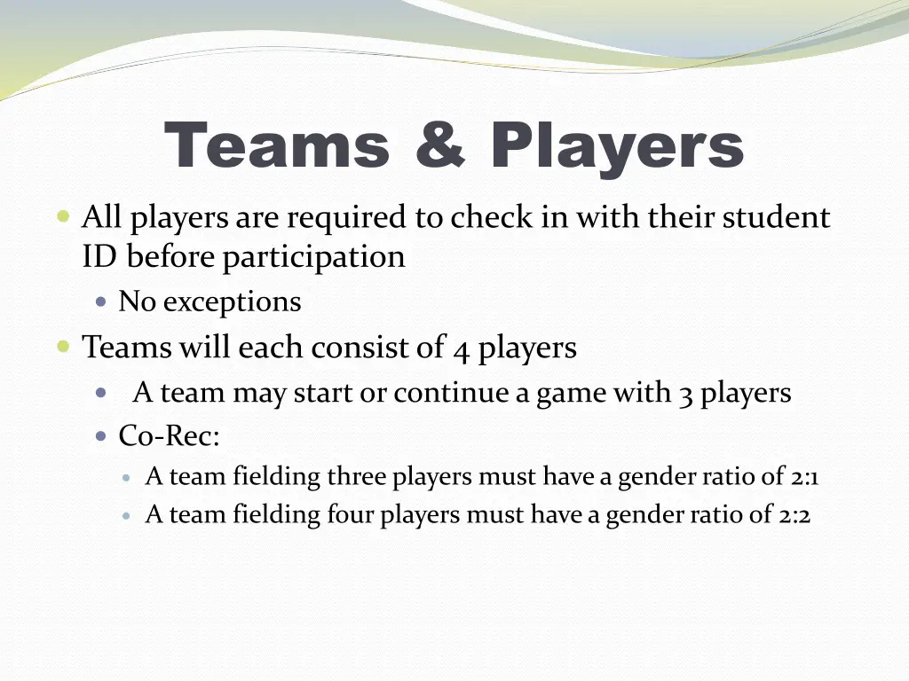 teams players all players are required to check