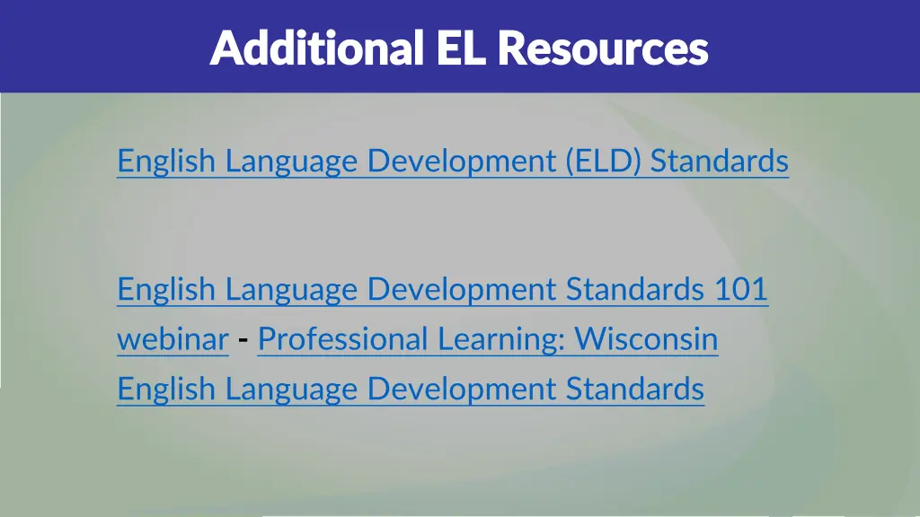 additional el resources additional el resources