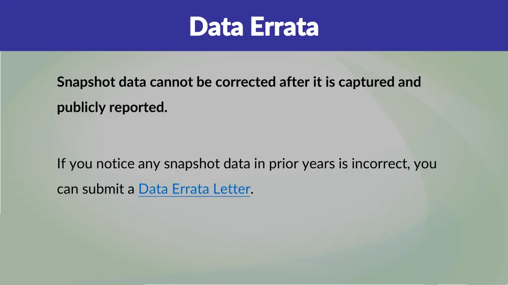 data errata data errata