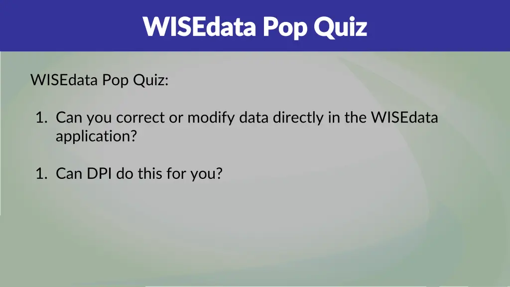 wisedata pop quiz wisedata pop quiz