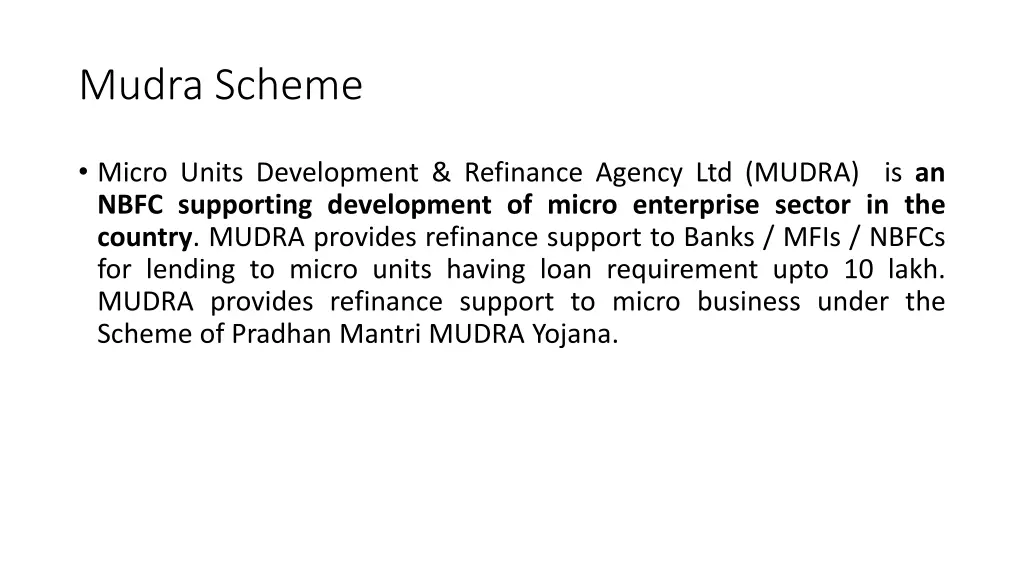 mudra scheme