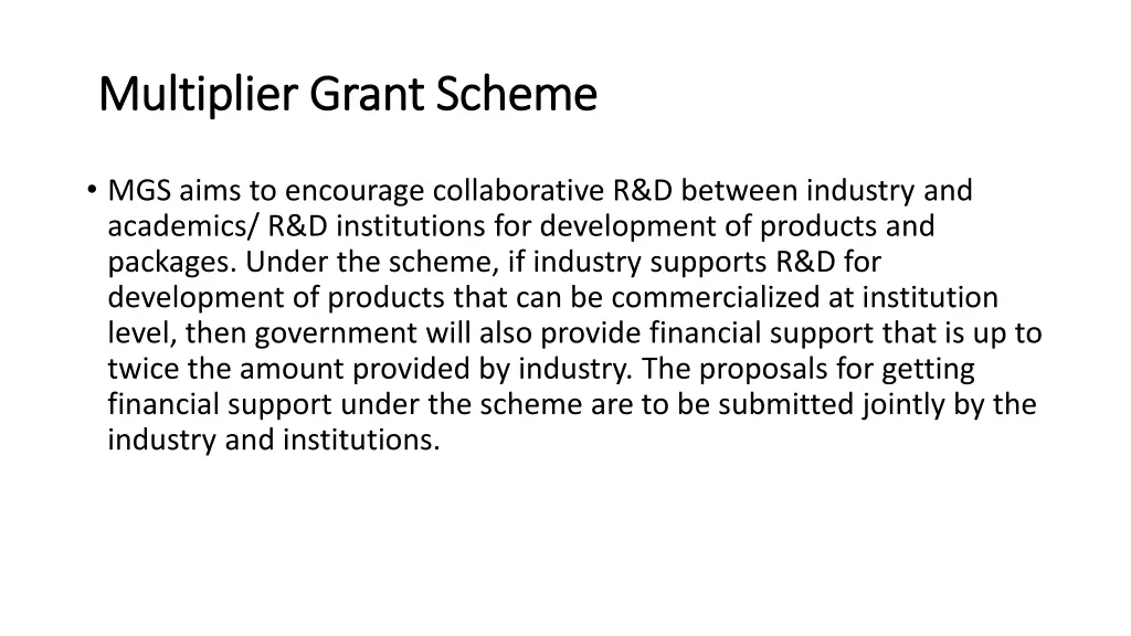 multiplier grant scheme multiplier grant scheme