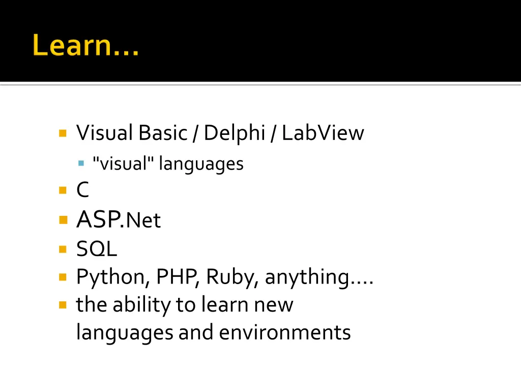 visual basic delphi labview visual languages