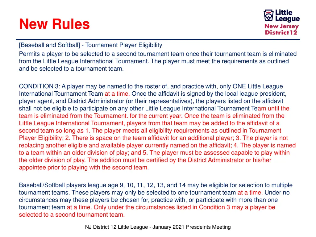 new rules 12