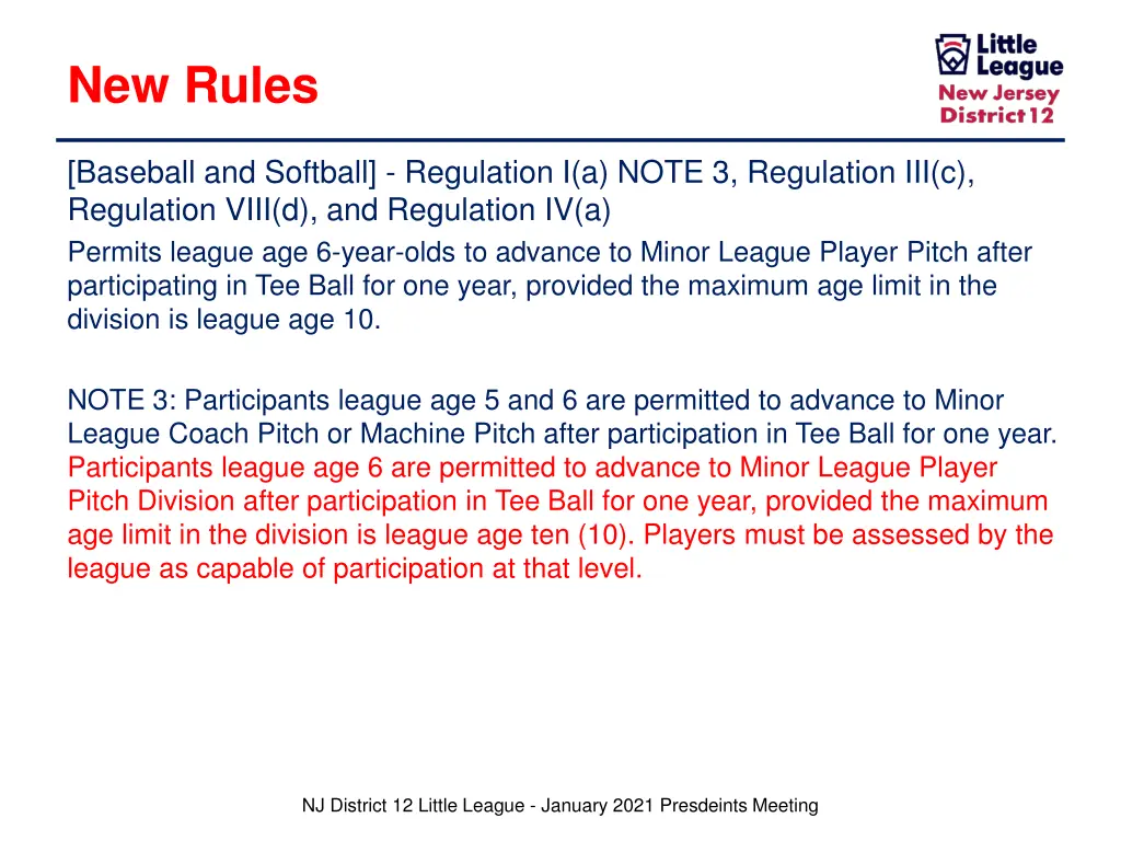 new rules