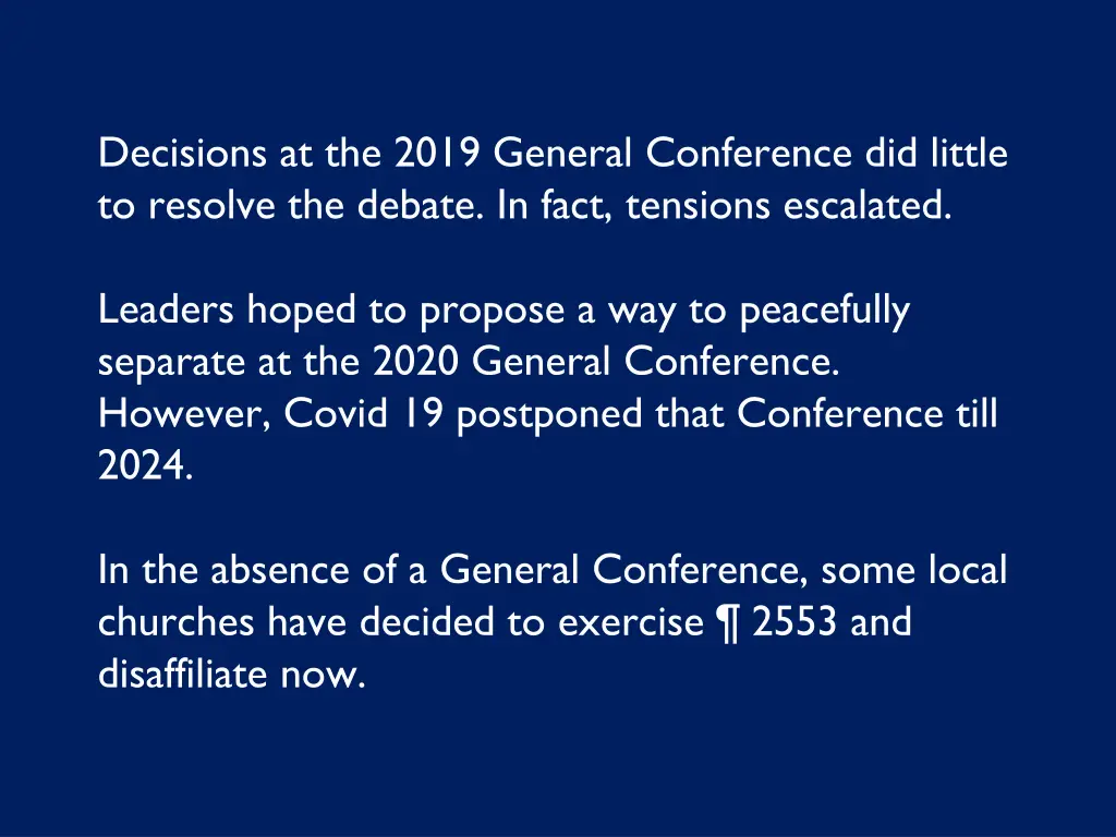 decisions at the 2019 general conference