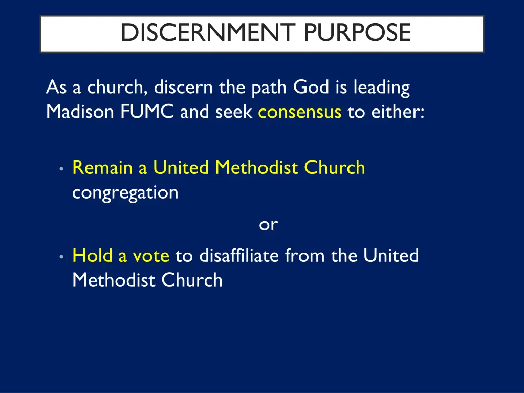 discernment purpose