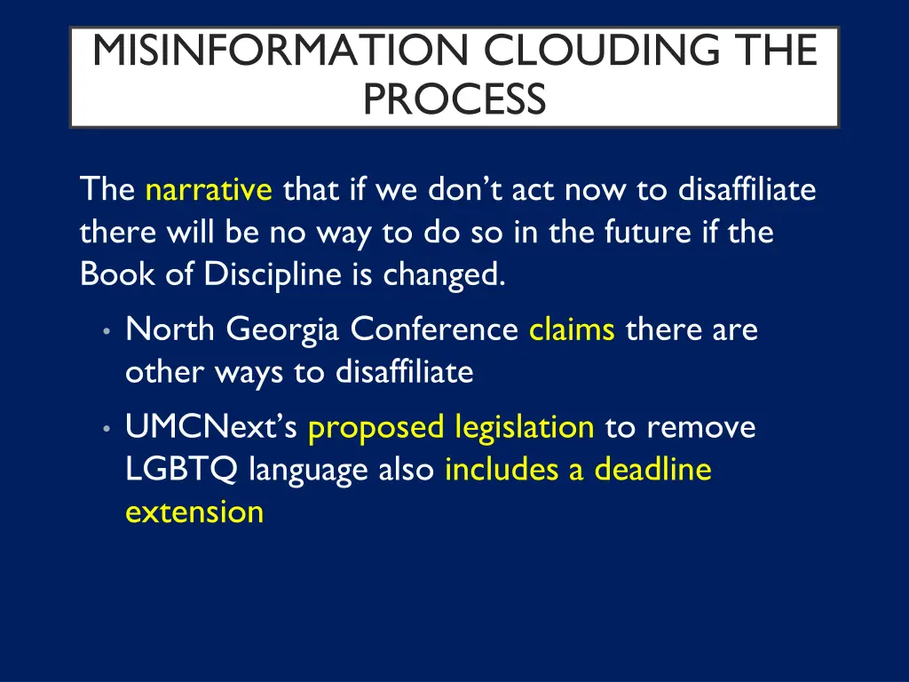 misinformation clouding the process