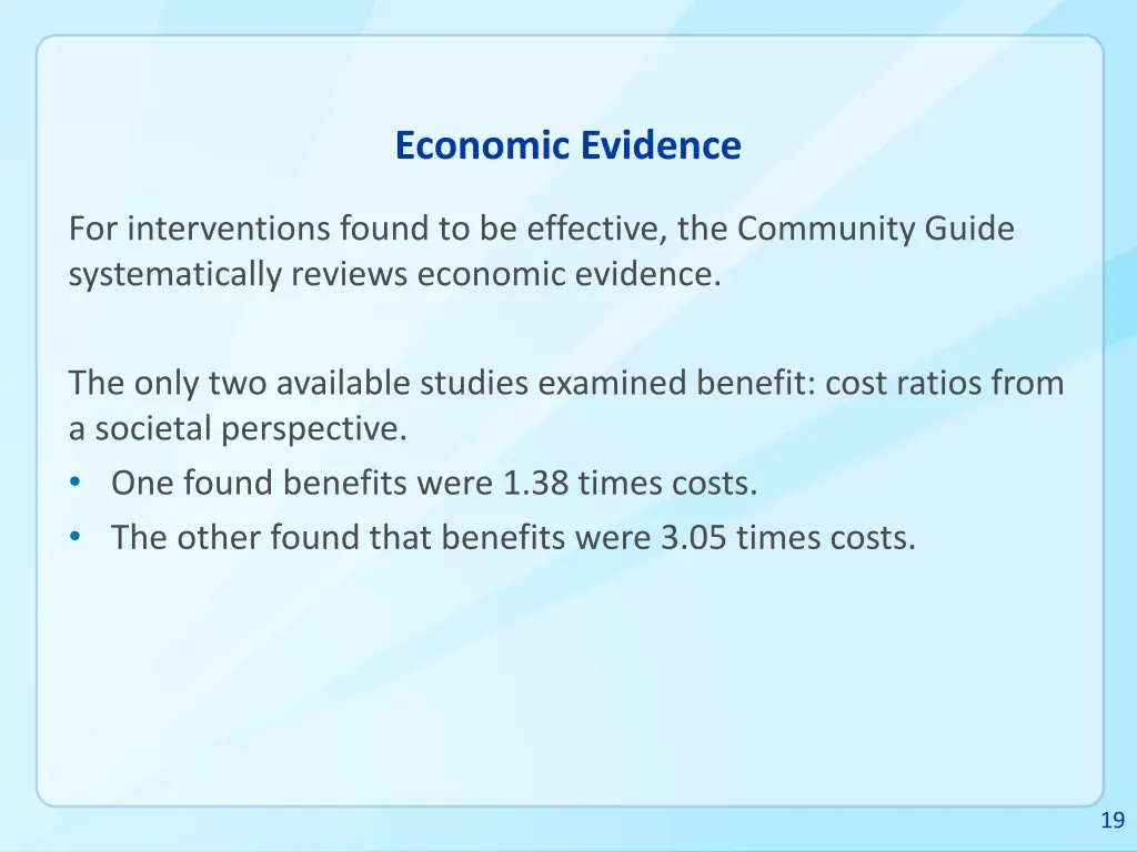 economic evidence