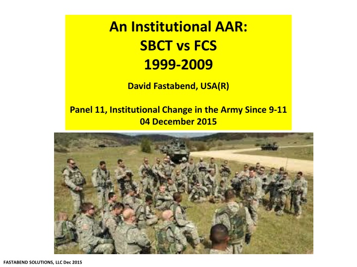 an institutional aar sbct vs fcs 1999 2009