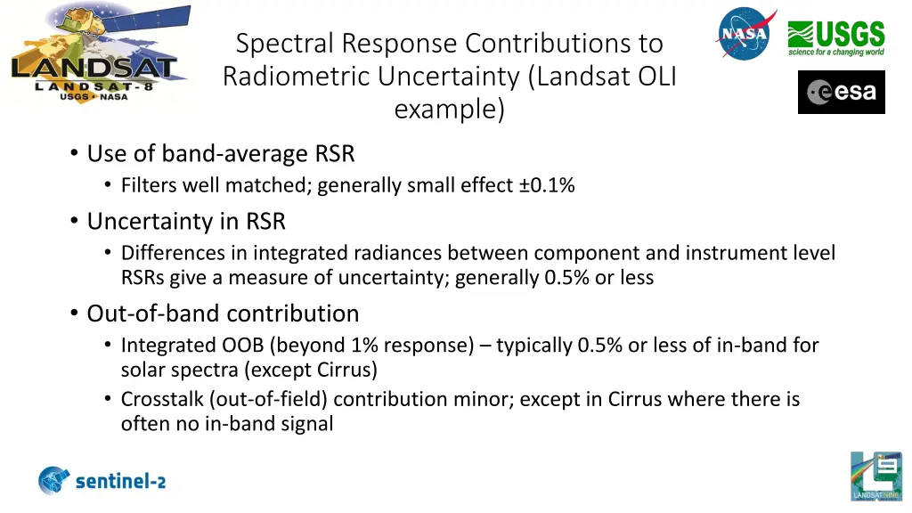 spectral response contributions to radiometric