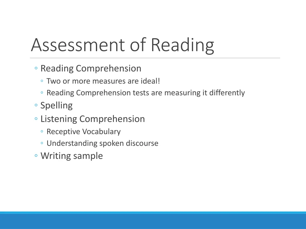 assessment of reading 1