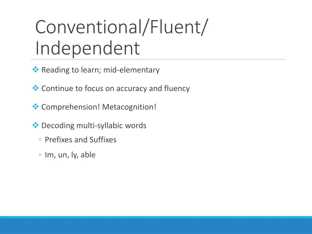 conventional fluent independent