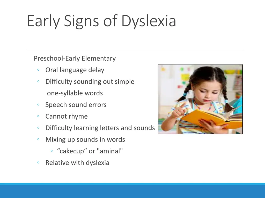 early signs ofdyslexia