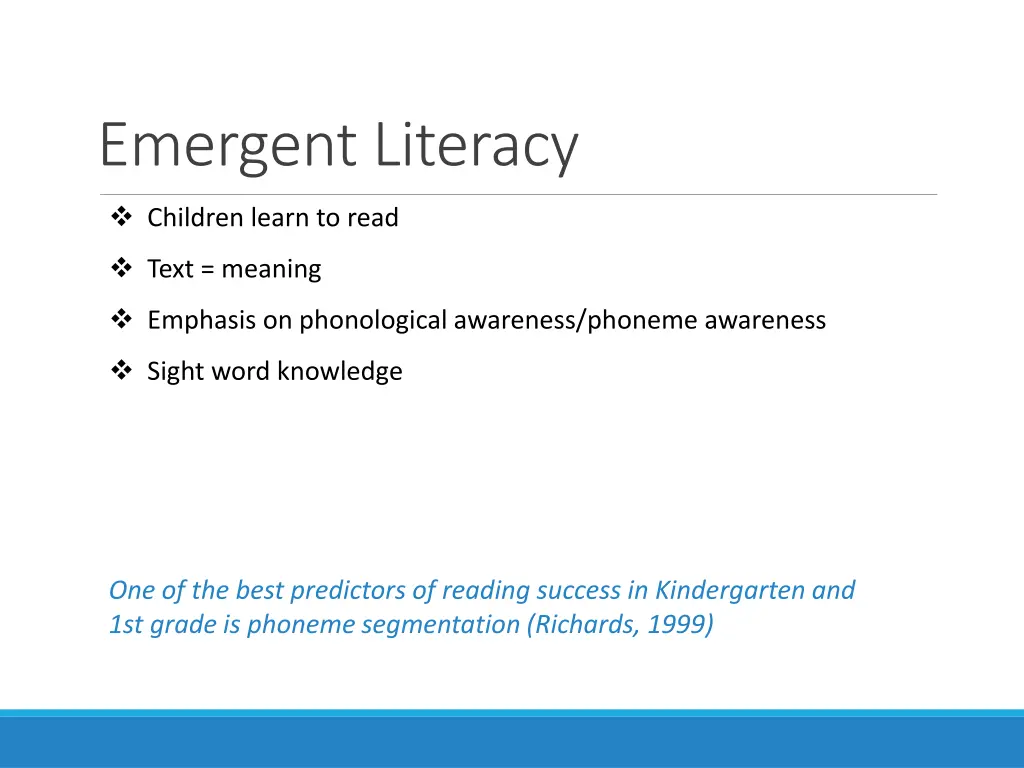 emergent literacy